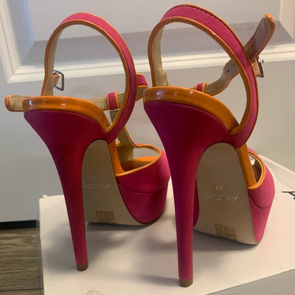 NWT Aldo ‘Detamble’ purple suede t-bar platform heels - Picture 6 of 9